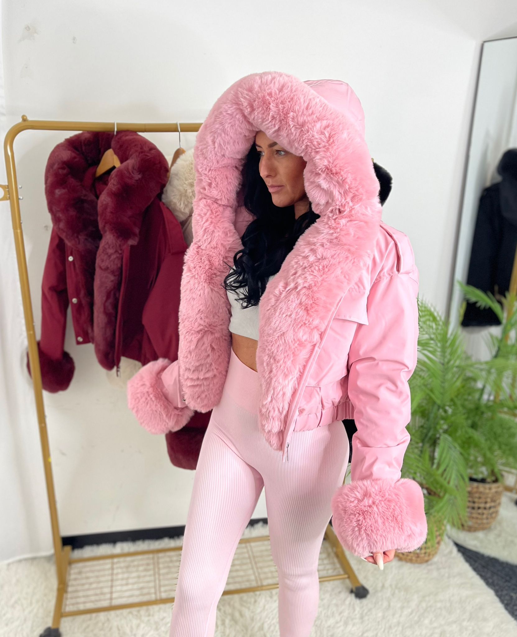 Pink Molly Faux Fur Jackets