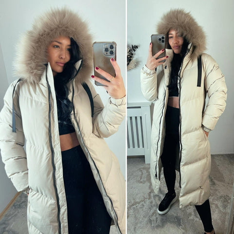 Andora Faux Fur Hooded Padded Coat